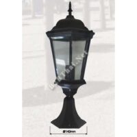 โคมไฟหัวเสาสีดำ แก้วใส