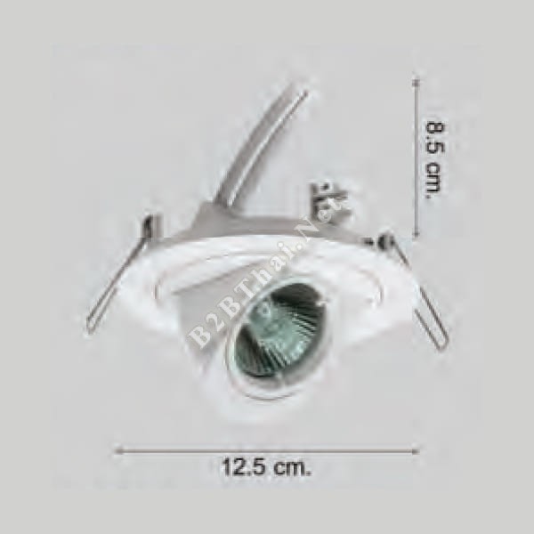 ดาน์ไลท์สี่เหลี่ยม อลูมิเนียม ปรับได้ สีขาว 12.5cm 