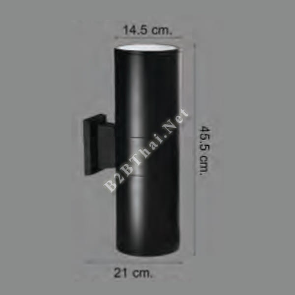 โคมติดผนังทรงกระบอก ขึ้น ลง สีดำ PAR38 x 2