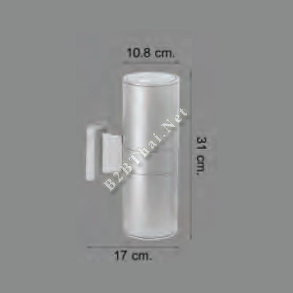โคมติดผนังทรงกระบอก ขึ้น ลง สีเงิน E27 x 2