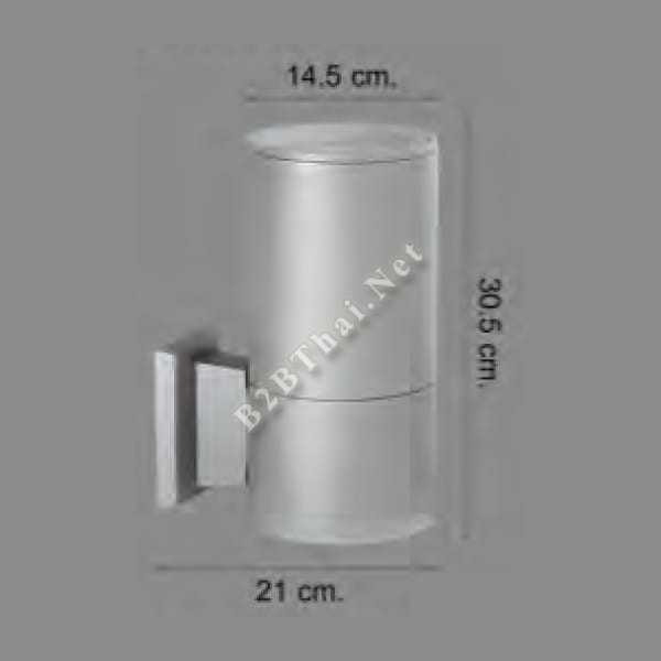 โคมติดผนังทรงกระบอก สีเงิน PAR38 x 1