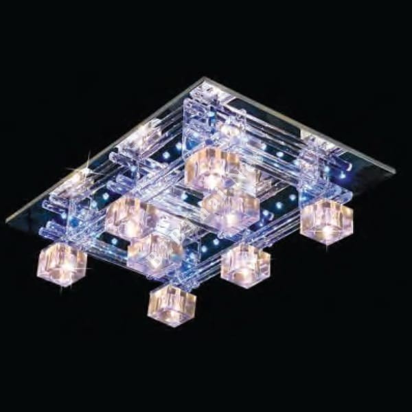 โคมติดเพดานคริสตัล สี่เหลี่ยม LED 45x65cm