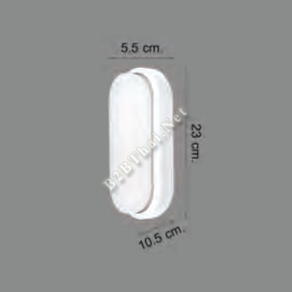 โคมไฟผนังกันน้ำ LED ทรงรี สีขาว