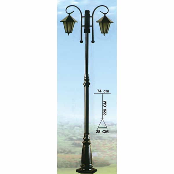 โคมไฟสนาม 2 หัว 2.2 เมตร