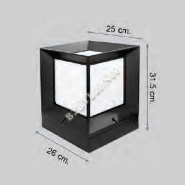 โคมไฟหัวเสา สี่เหลี่ยม 31.5cm