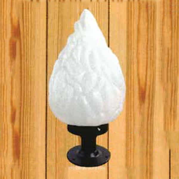 โคมไฟหัวเสาแก้วเปลวไฟ 12 นิ้ว