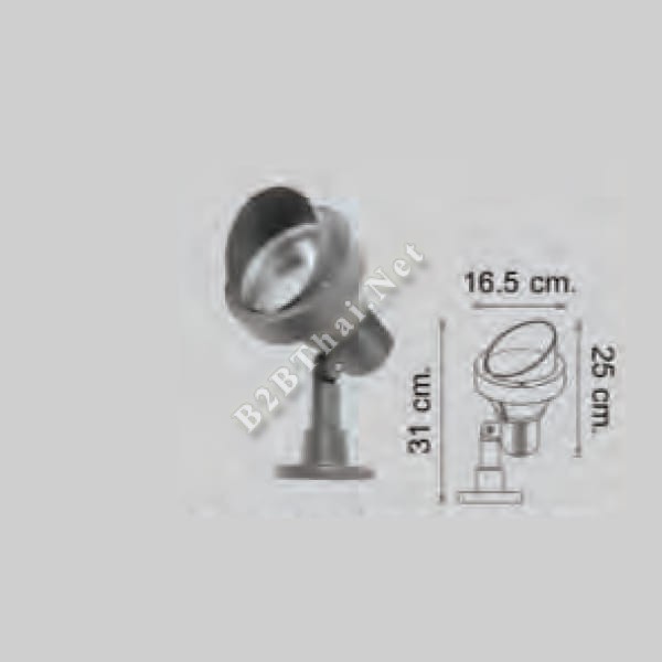 ไฟส่องต้นไม้ ติดแป้น PAR38 สีเงิน